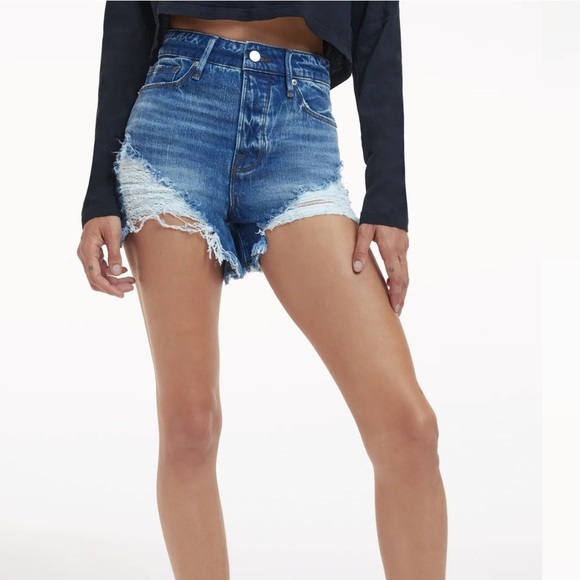 Good American Bombshell Shorts Blue 646 0/25 - Picture 3 of 10